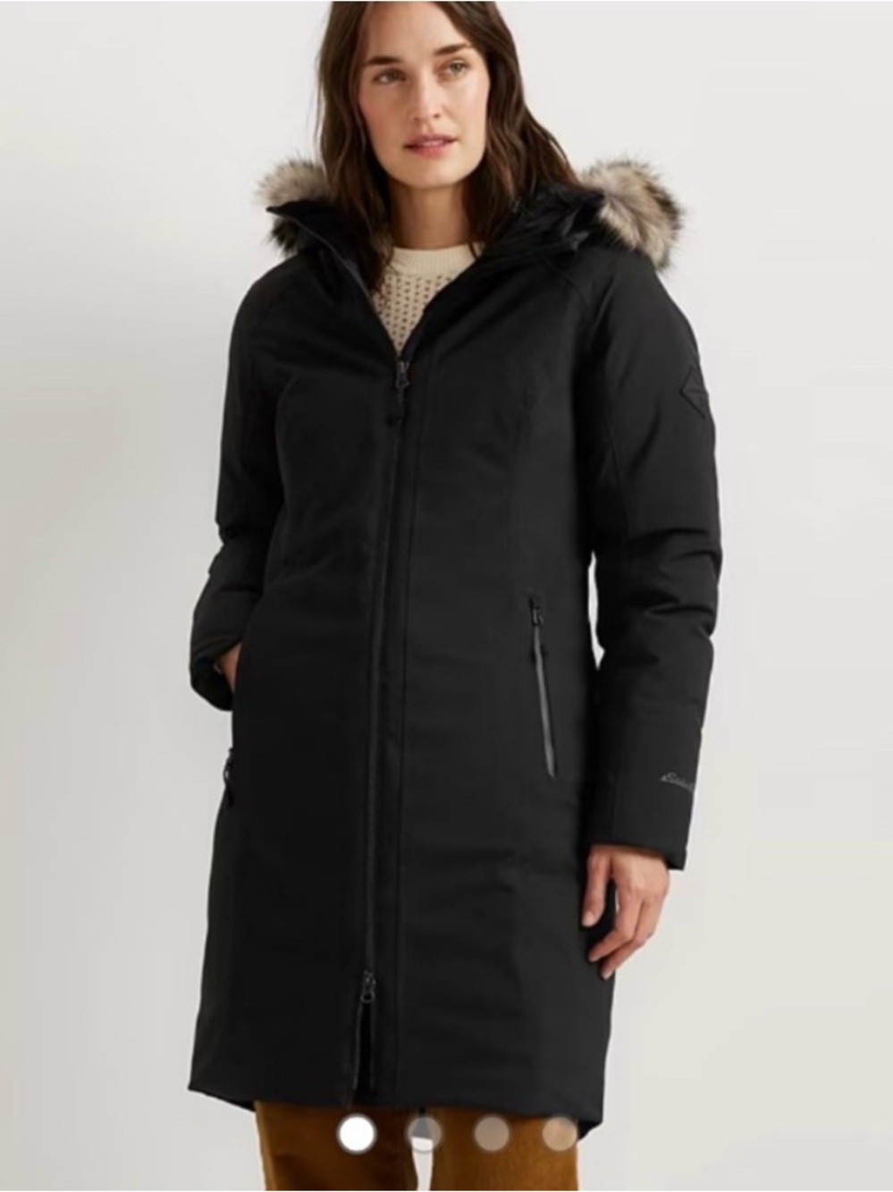 Eddie Bauer Women’s Olympia Waterproof Down Stadium Coat – Black – Like New ❄️